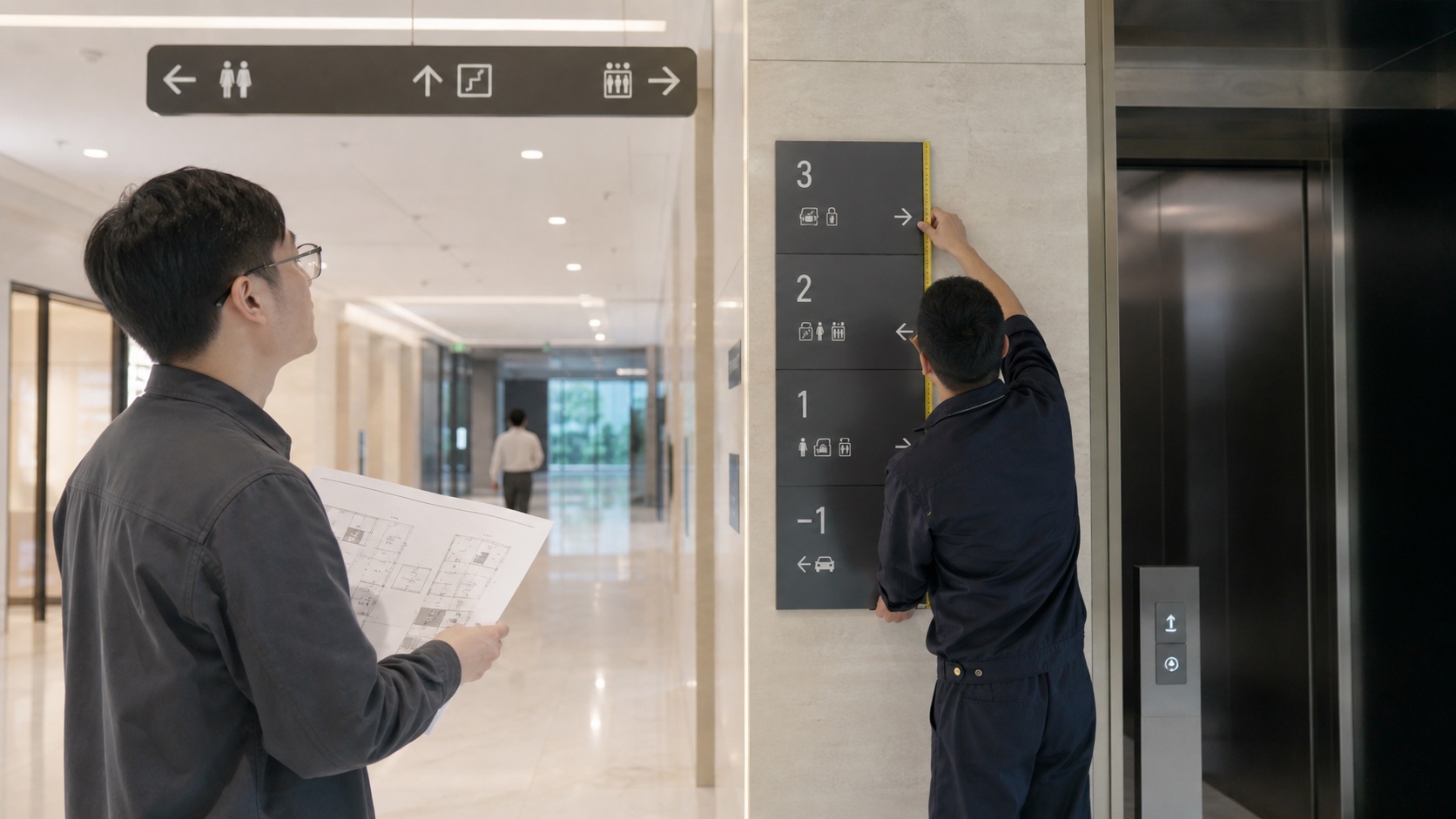 商场与办公楼导视系统怎么规划？楼层索引、科室牌与停车标识清单